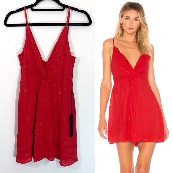 NWT House of Harlow 1960 x REVOLVE Sharon Dress Red Metallic Small - Picture 1 of 6